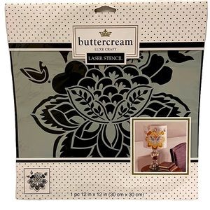 New Buttercream laser stencil floral pattern